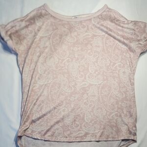 Lucky Brand Top Pink Paisley Tee | M | Super Soft Stretch | EUC